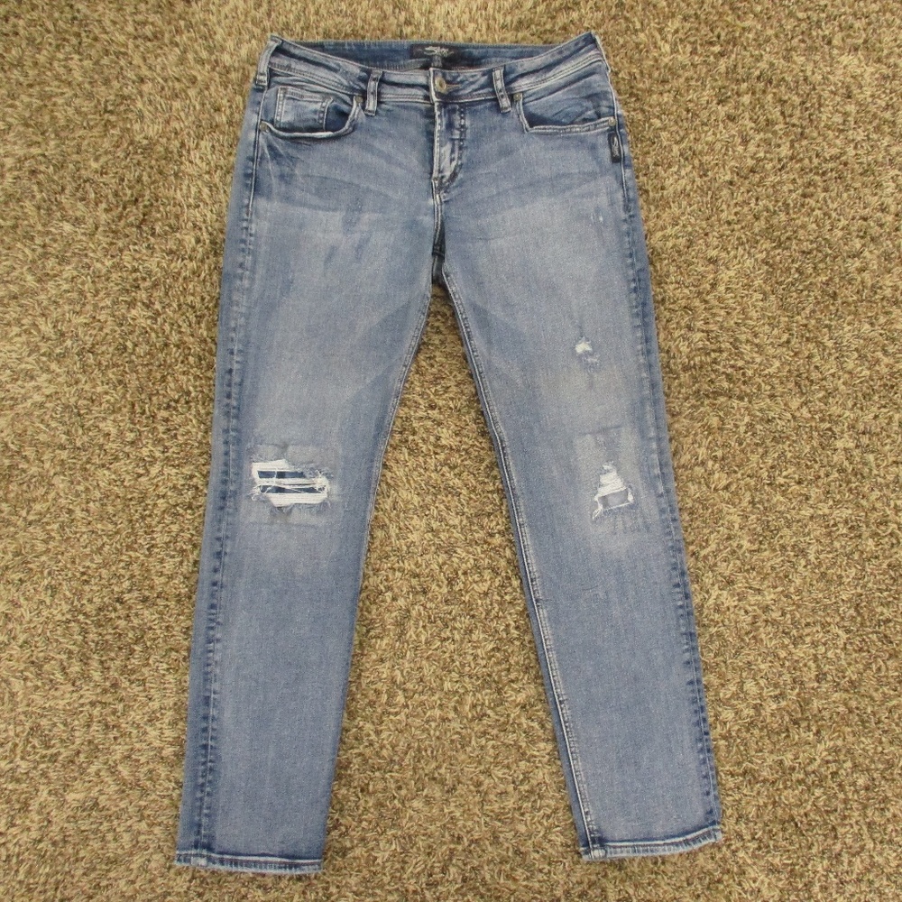 Silver Jeans Women's Boyfriend Denim - Faded Blue